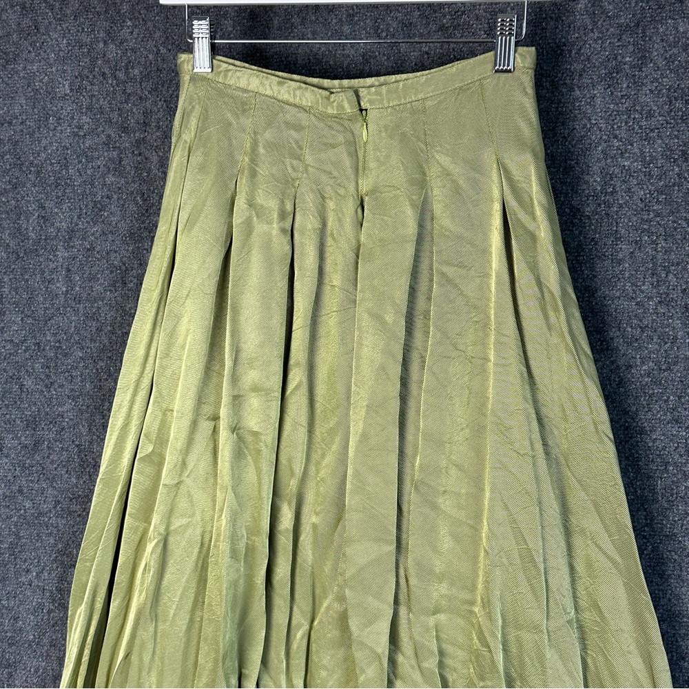 Vintage maxi peasant skirt SMALL layered moss green full length fairy castlecore - Picture 6 of 13
